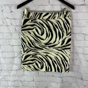 LOFT ann taylor  animal print zebra Pencil Skirt cotton blend sz 2 office
